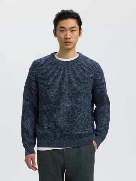 Tilum Knit Relaxed Crew Navy Blazer