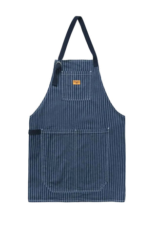 Pinstripe Denim Apron Indigo