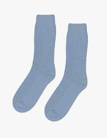 Merino Wool Blend Sock Stone Blue