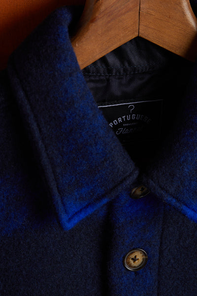 Plaid Fleece Overshirt Navy