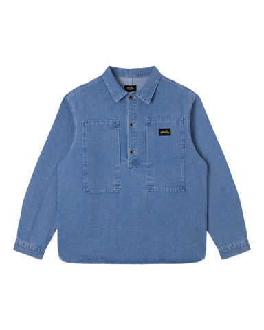 Painters Pop Over Shirt Mid Stone Denim
