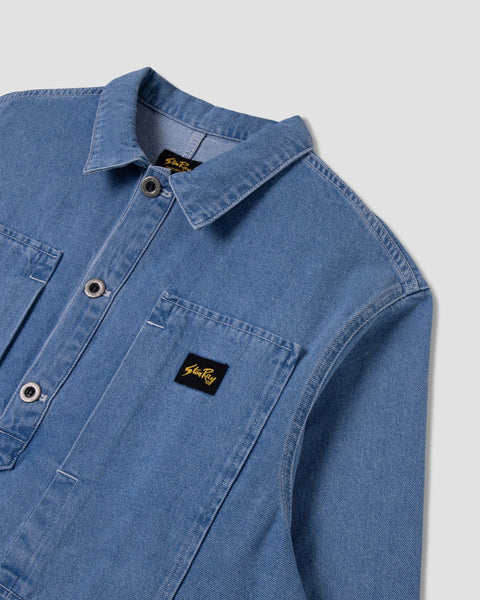 Painters Pop Over Shirt Mid Stone Denim