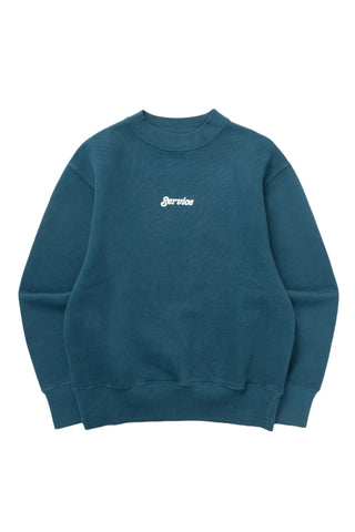 Service Logo Crewneck Sweater Ocean