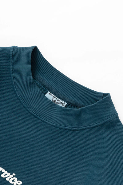 Service Logo Crewneck Sweater Ocean
