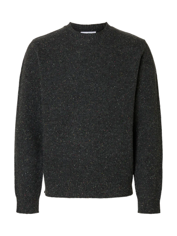 Neps Crew Neck Knit Dark Grey Melange