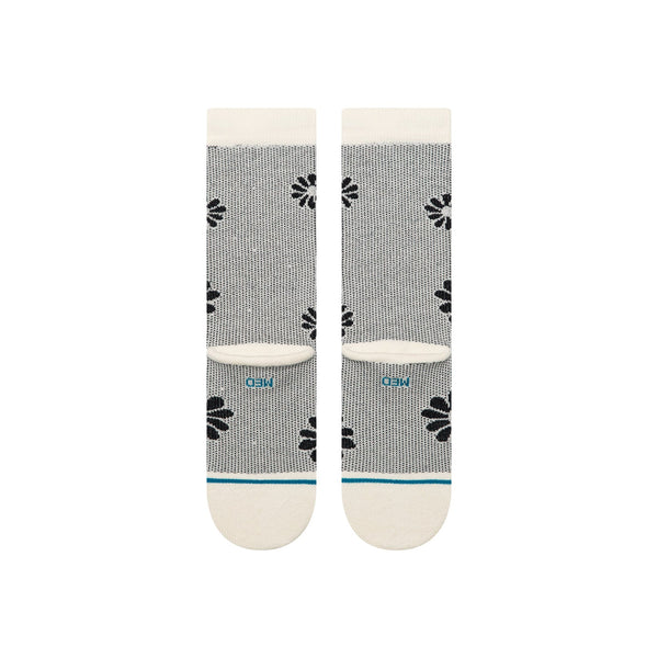 Floral Stitch Crew Sock Ivory