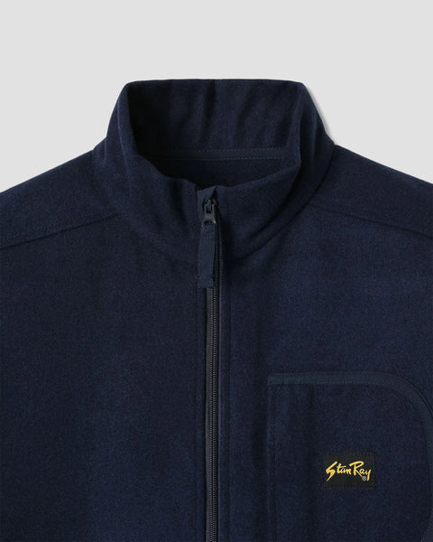 Wool Fleece Jacket Navy Heather