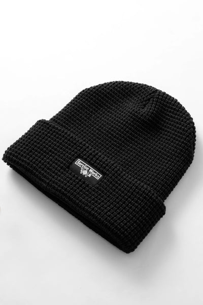 Waffle Logo Beanie Black