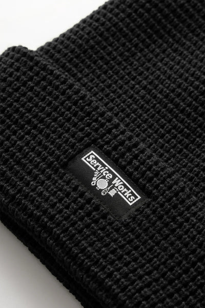 Waffle Logo Beanie Black