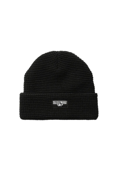 Waffle Logo Beanie Black