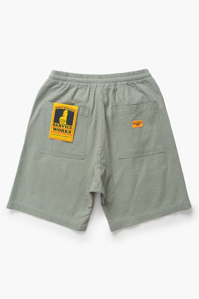 Seersucker Chef Shorts Sage