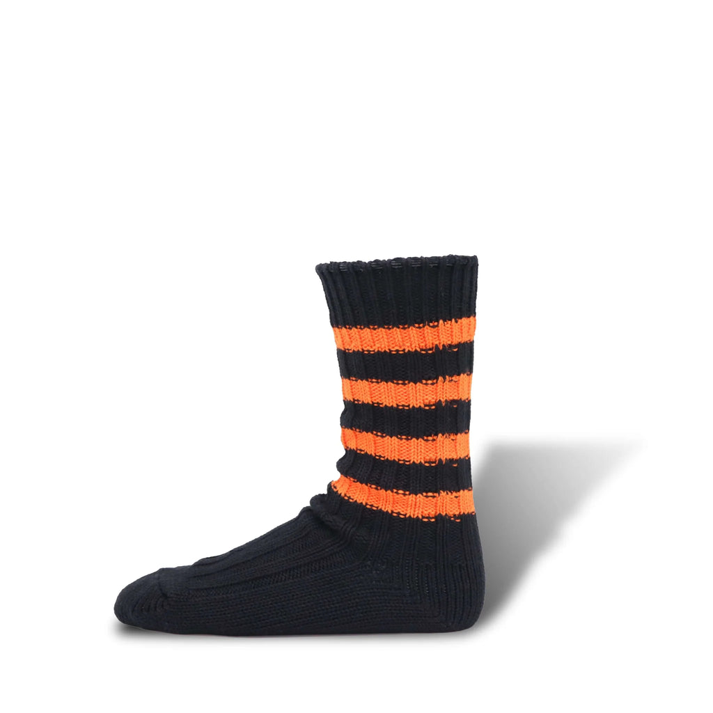 Heavyweight Sock Stripe Black Orange