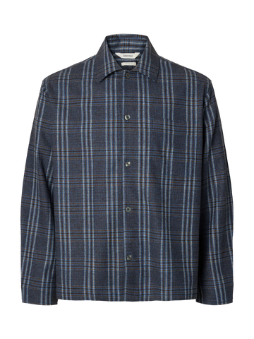 Vend Check Wool Blend Overshirt Wild Wind