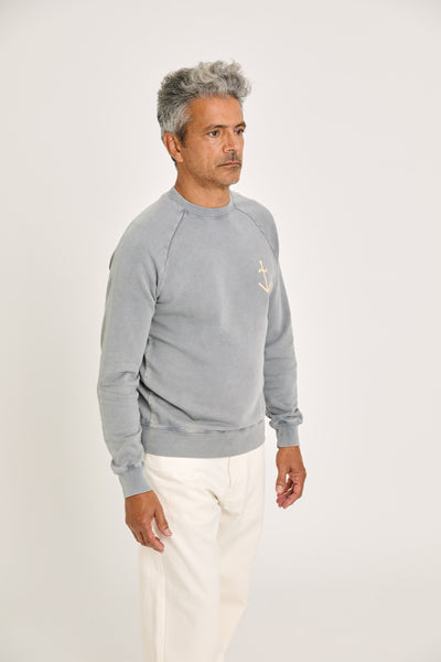 Cunha Logo Sweatshirt Smoked Pearl Pale Yellow