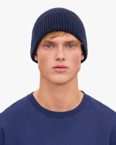 Merino Wool Beanie Marine Blue