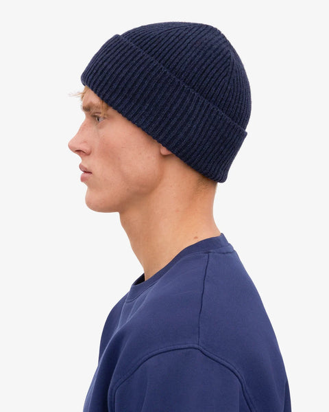 Merino Wool Beanie Marine Blue