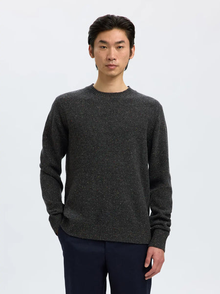 Neps Crew Neck Knit Dark Grey Melange