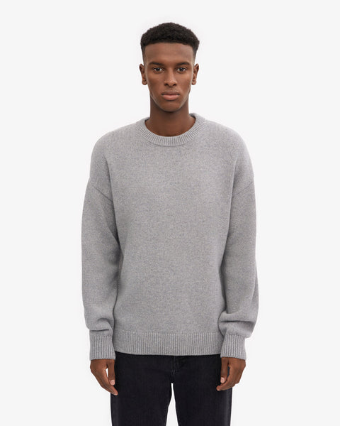 Oversized Merino Wool Crew Heather Grey