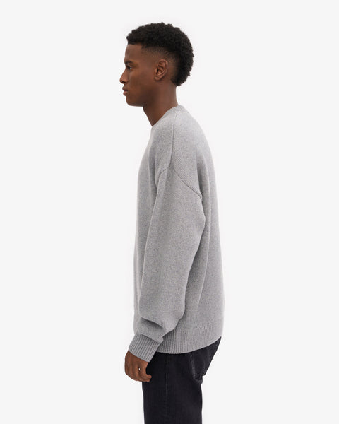 Oversized Merino Wool Crew Heather Grey