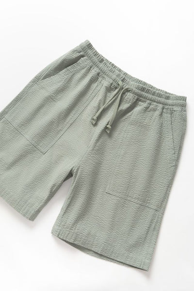 Seersucker Chef Shorts Sage