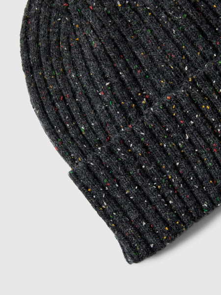 Niell Wool Blend Beanie Dark Grey Melange