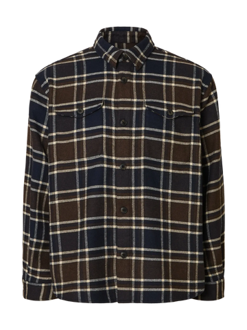 Pablo Wool Blend Overshirt Dark Brown Melange