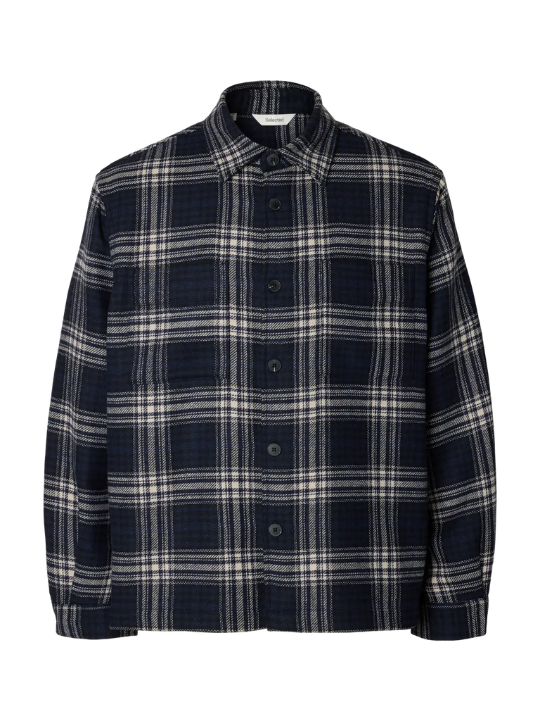 Pablo Wool Blend Overshirt Sky Captain