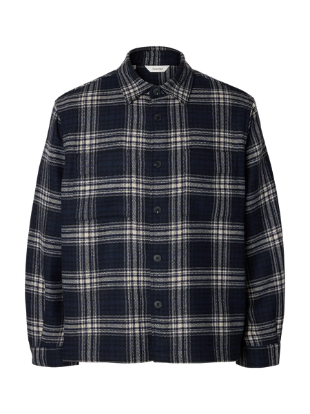 Pablo Wool Blend Overshirt Sky Captain