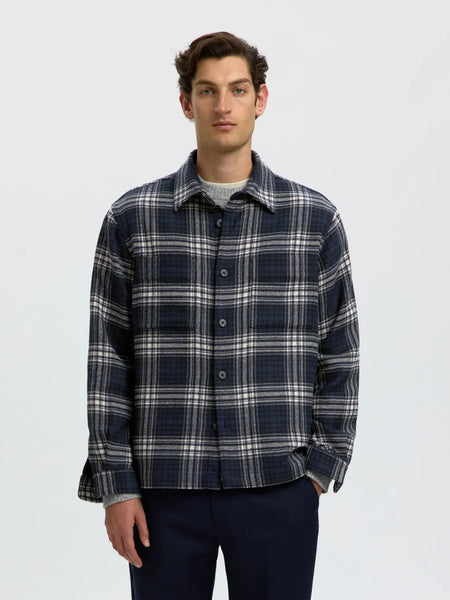 Pablo Wool Blend Overshirt Sky Captain