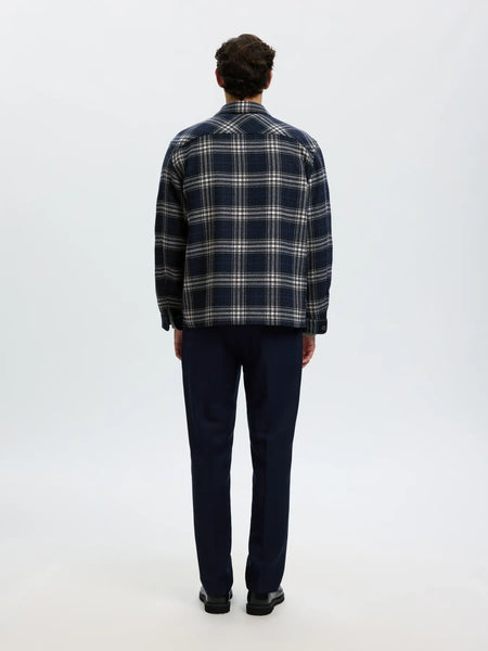Pablo Wool Blend Overshirt Sky Captain