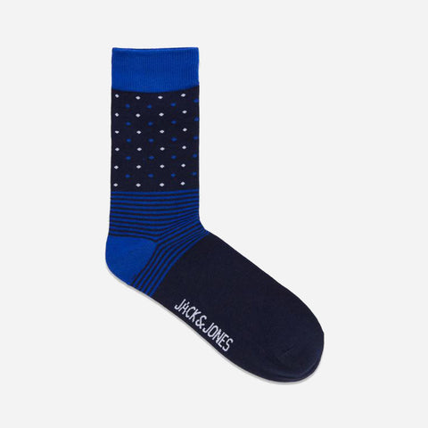 Dot Strip Sock Blue