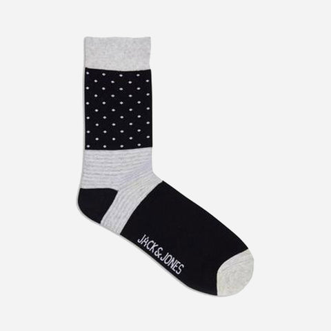 Dot Strip Sock Grey