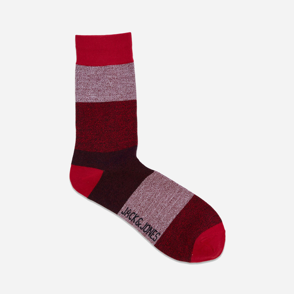 Twisted Block Sock Red