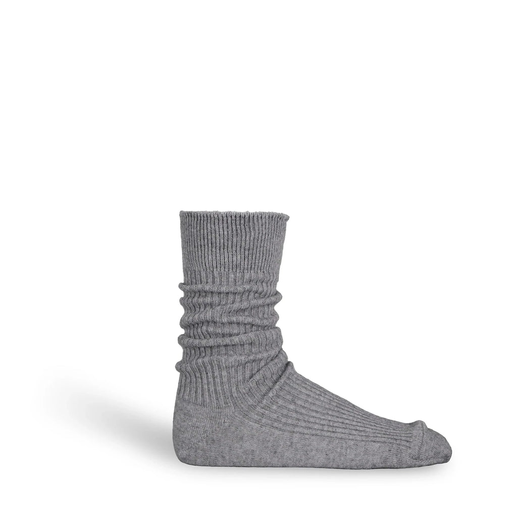 Superior Rib Sock Cashmere Cotton Grey