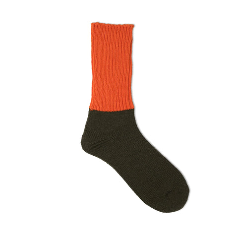 Cotton Rib Washable Wool Socks Orange