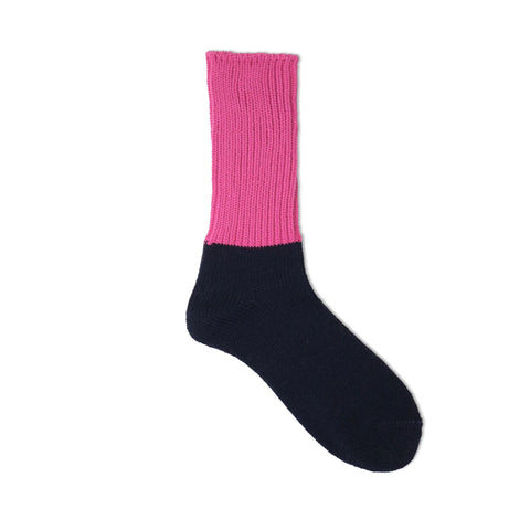 Cotton Rib Washable Wool Socks Pink