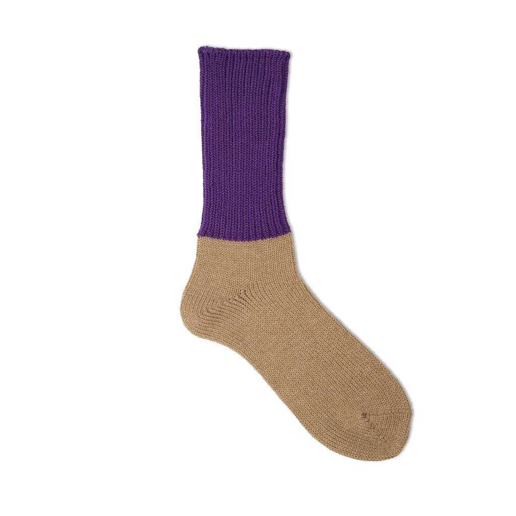 Cotton Rib Washable Wool Socks Purple